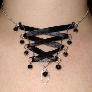Gothic corset laced necklace